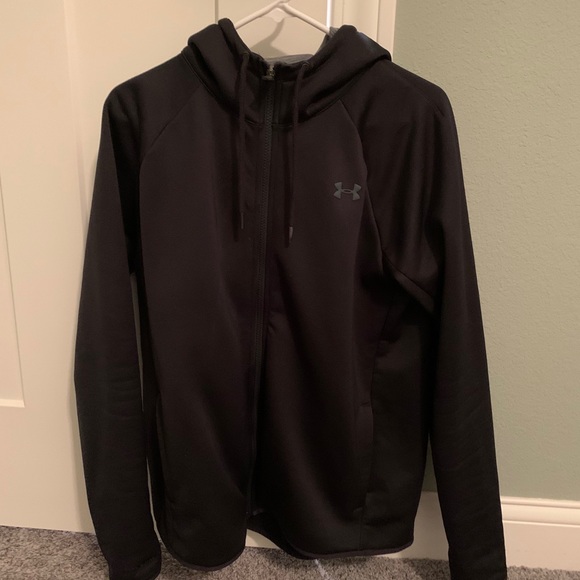 Under Armour Jackets & Blazers - Under Armor, black full zip hooded jacket